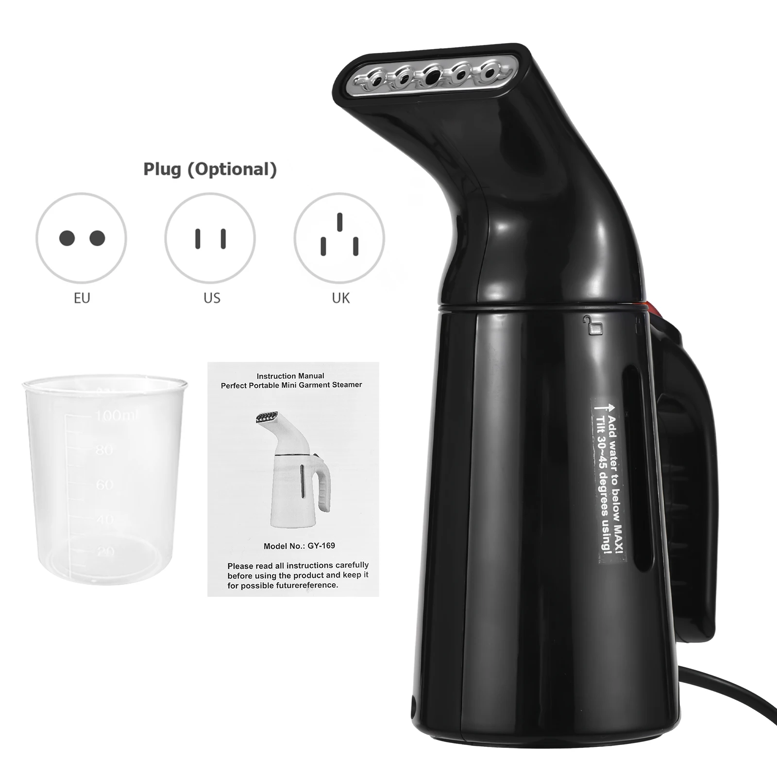 

700W Handheld Garment Steamer 120ml Capacity Auto Shut Off Steamer Clothes Removes Wrinkles Home Office Travel Clothing Steamer