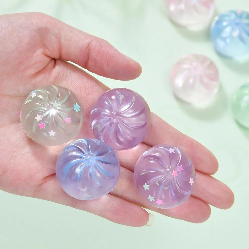 4pcs Crystal Little Bun Pinching Music Maltose Mini Balls Pinching Stress Relief Simulation Food Toy Solid Mini Portable Toy