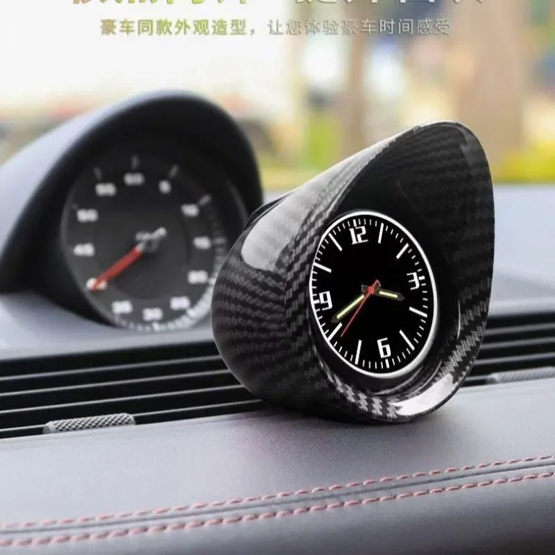 Car Clock Luminous Mini Automobiles Internal Stick-On Digital Watch Mechanics Quartz Clocks Auto Ornament 40mm 43mm