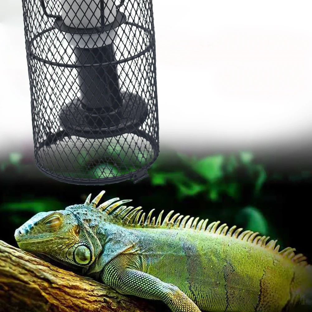 1PC Reptile Heat Lamp Guard Mesh Cage Reptile Protection Lampshades for Pet  Lizard Snake Chick, Bulb Not Included,UK/EU Plug