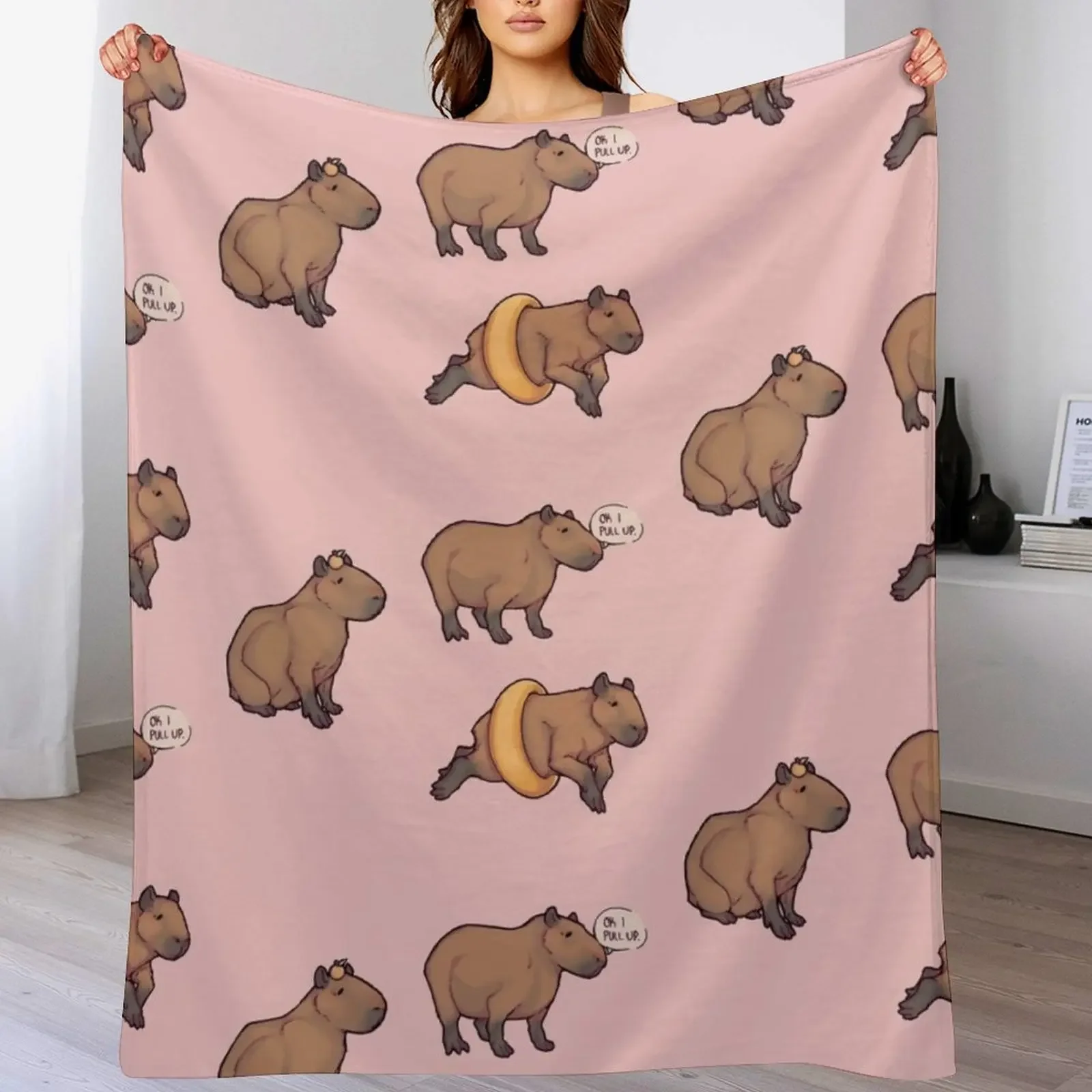 Capybara Bunch Throw Blanket Long Lasting Soft Plush Blanket for Daily Use
