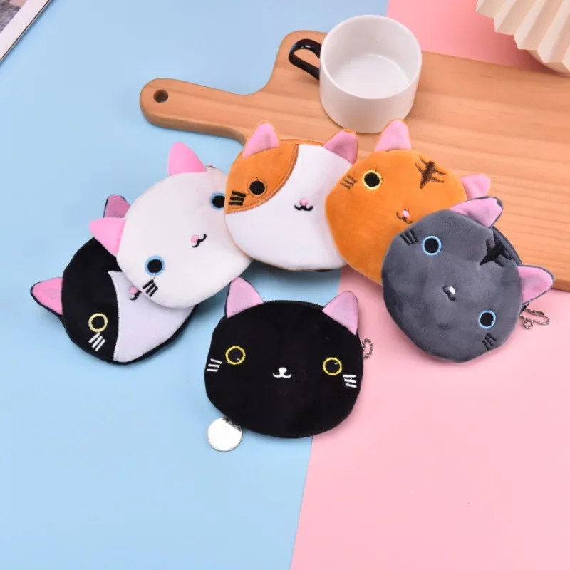 Cartoon Children Coin Purse Plush Coin Purse Girl Small Card Zipper Cute Change Pocket Portable Mini USB Wired Headset Bag Gift