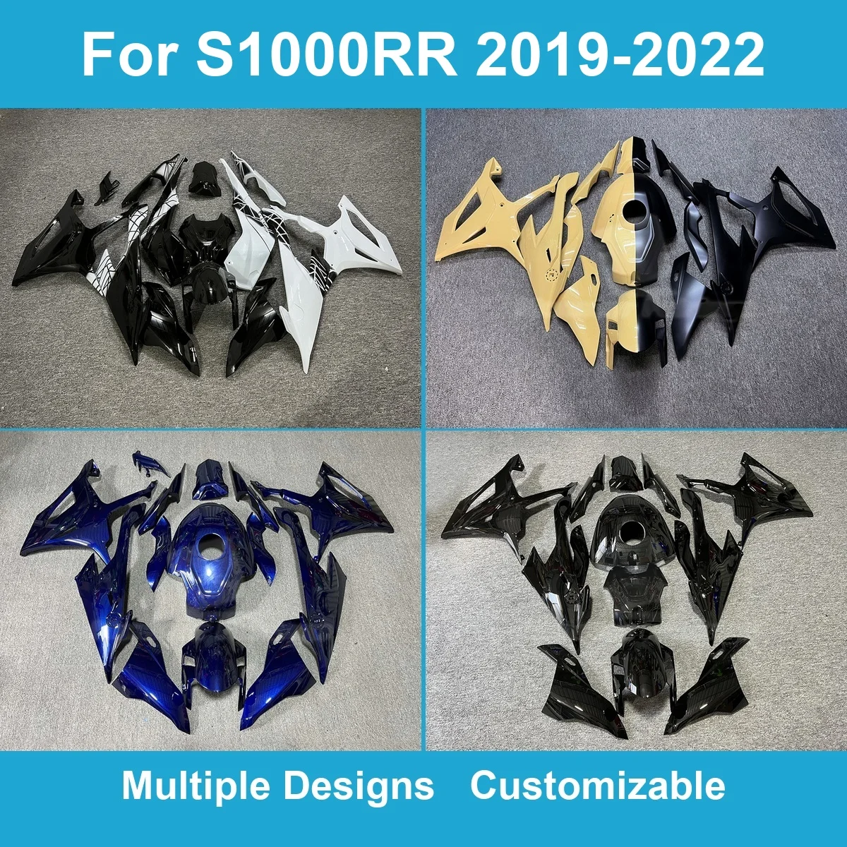 For 2019-2022 S1000RR Fairing Kit Injection Molded ABS Bodywork Cowling Painted Motorcycle Fairings Glossy Finish S 1000RR