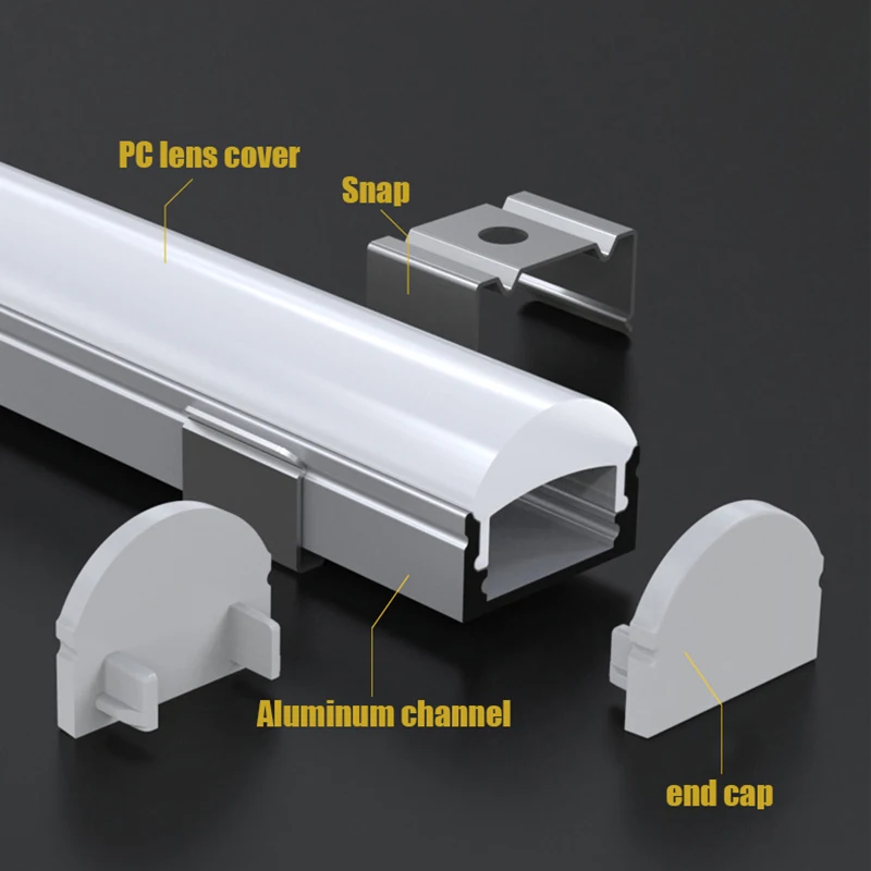 0.5/1M profil aluminiowy Led regał obiektyw listwa oświetleniowa pręty Led kanał dyfuzor gablota na biżuterię półki oświetlenie punktowe