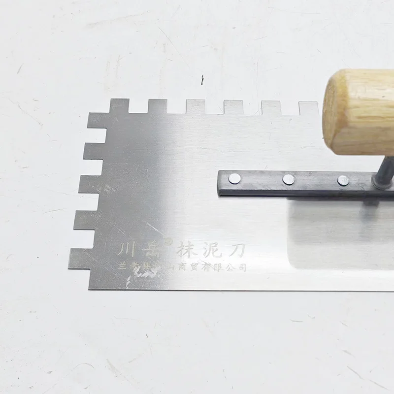 Right 10mm square teeth Wooden handle 270mm carbon steel blade tiling tools Hand tools construction trowel blade scraper