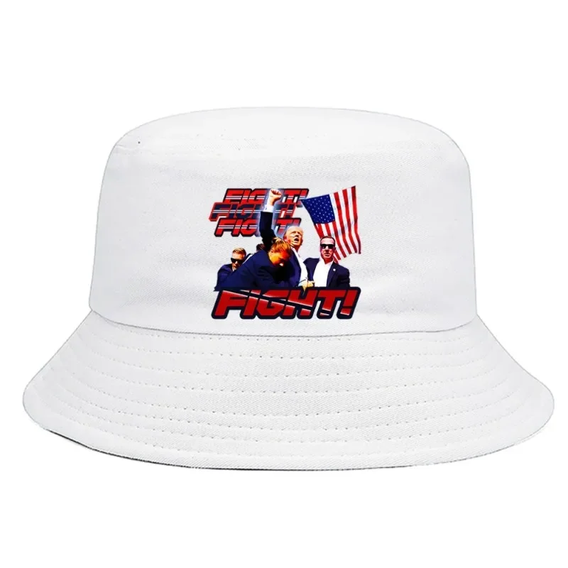 We Will Fight Forever TRUMP Bucket Hat Summer Woman Foldable Bucket Hat Man Fashion Unisex Outdoor Sunscreen Fishing Hunting Cap