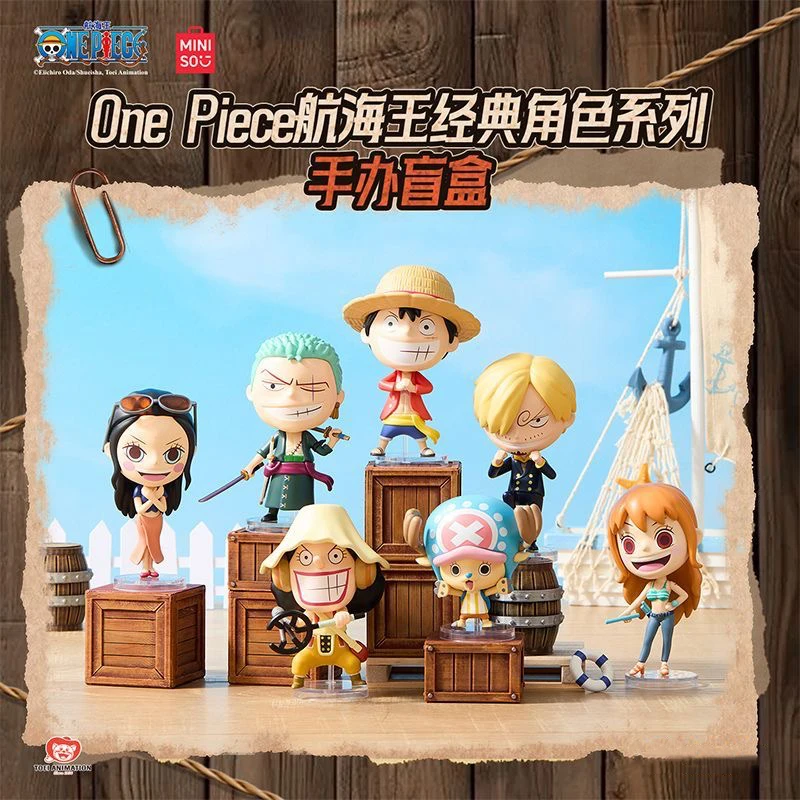 

Miniso One Piece слепая коробка Луффи Зоро Нами ПВХ Фигурки героев мультфильмов Аниме Фигурки Забавная загадочная коробка Игрушка Модные подарки на день рождения