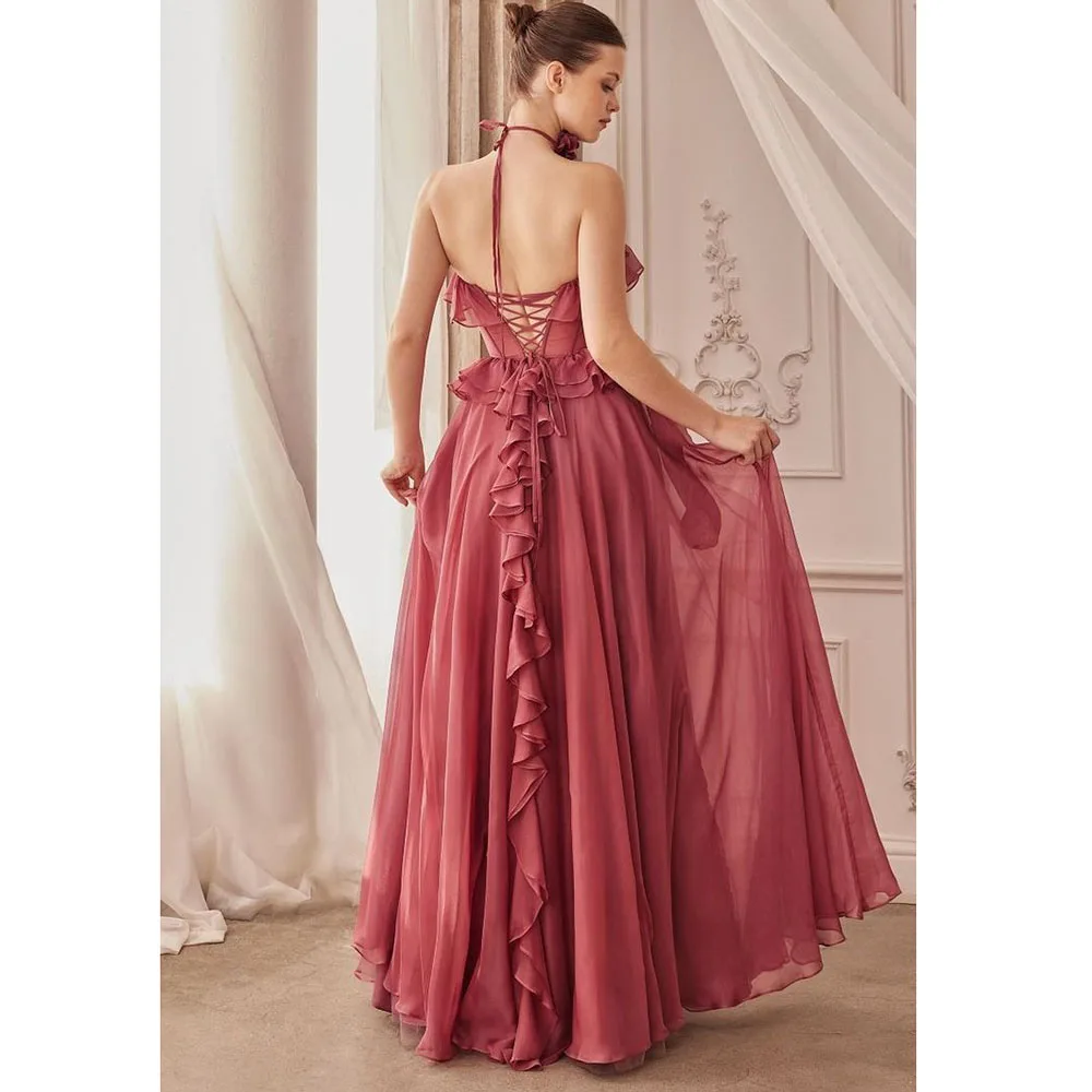 Requintado rosa vermelho feminino vestidos de baile querida sem mangas a linha até o chão alta qualidade bonito inteligente vestidos de festa à noite