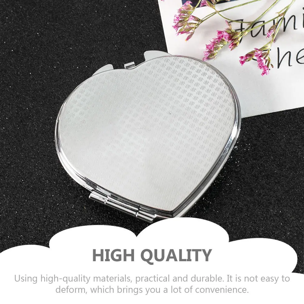 

1 шт. Металлическое зеркало для макияжа в форме сердца, миниатюрное портативное компактное зеркало для путешествий и командировок, женское, простой элегантный дизайн