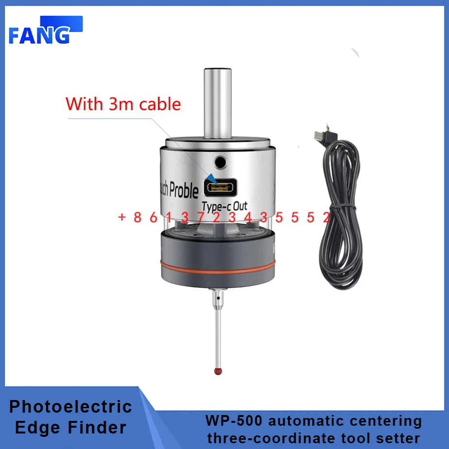 Buscador de bordes 3D de alta precisión, herramienta automática CNC de tres coordenadas, instrumento de alineación WP-500 para varilla de centrado