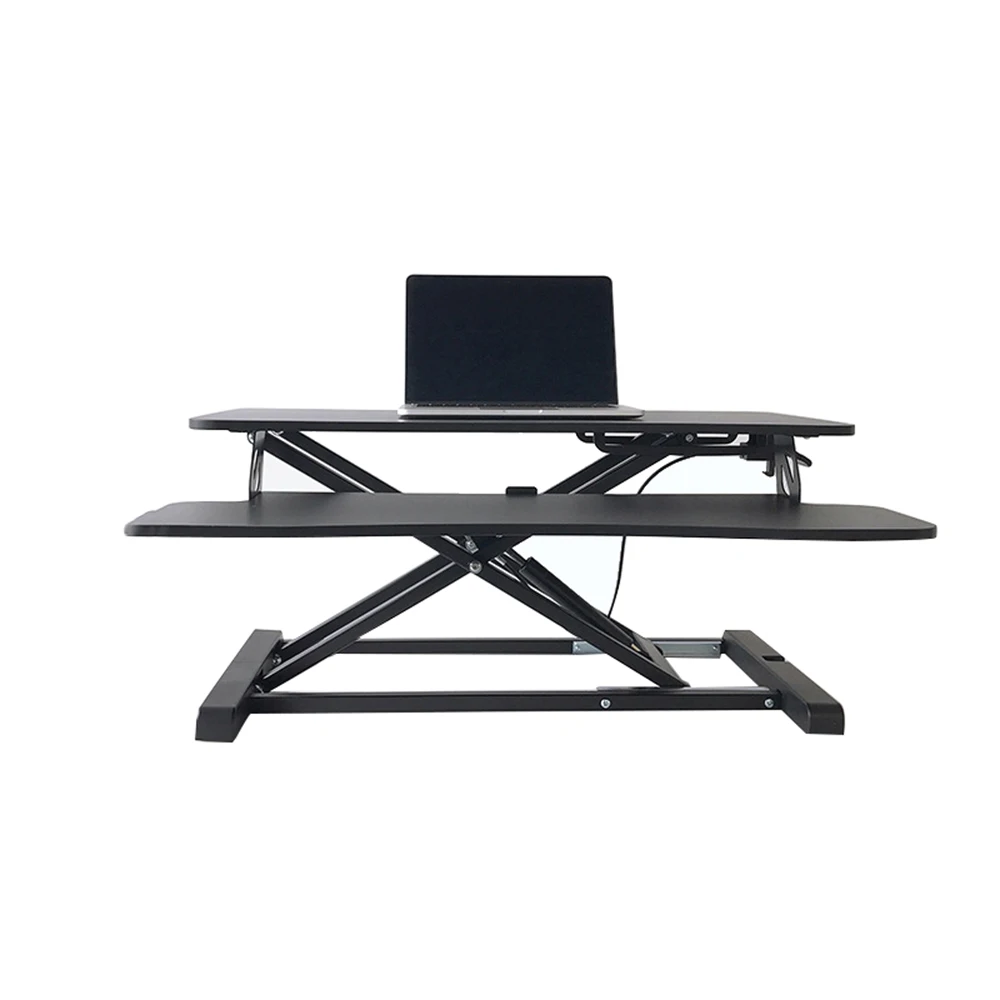 Gas Spring Height Adjustable Foldable Double Layer Desk Converter for Computer