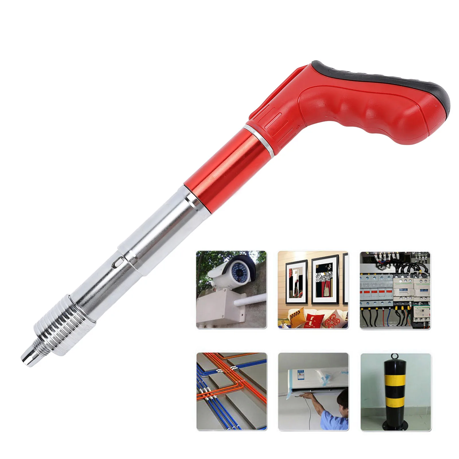 Pistol Paku Mini Manual Baja 5 Lipat Peredam Suara Rumah Tangga Ketahanan Tinggi Pistol Paku Dinding Otomatis Penghilang Debu untuk Beton