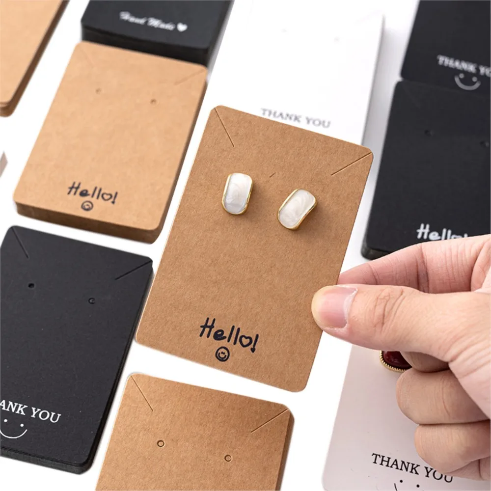 50pcs 6x9cm Earrings Display Card Paper Tags for DIY Ear Studs Necklace Jewelry Small Businesses Packaging Supplies Cardboard