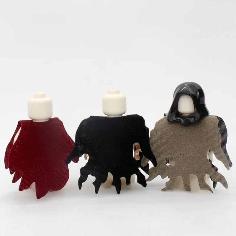 Mini figurines d'action de soldat médiéval militaire portant des pardessus bloc de construction en peluche châle coloré Capes cape Robe de combat jouets