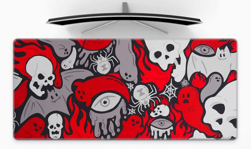 

Cool Skull Mouse Pad Super Large Anti Stain Dark Color Esports Gaming Custom Natural Rubber Laptop Office Kawaii Gaming Keyboard