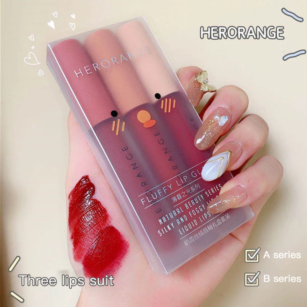 Matte Lip Glaze Comestic Kits Waterproof Non-stick Cup Liquid Lipstick Lasting Foggy Velve Lip Gloss Set Maquillaje TSLM1