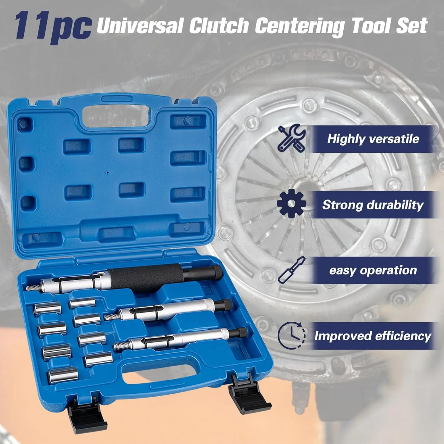 Juego de herramientas de alineación de embrague universal de 11 piezas