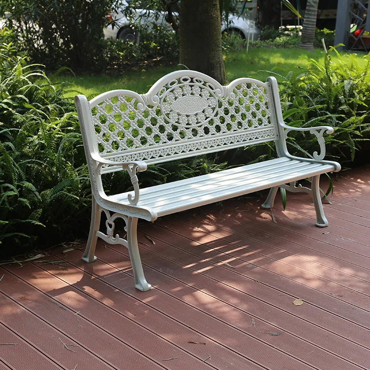 Bangku taman aluminium cor untuk balkon, kursi santai luar ruangan, bangku halaman bahan Aloi aluminium