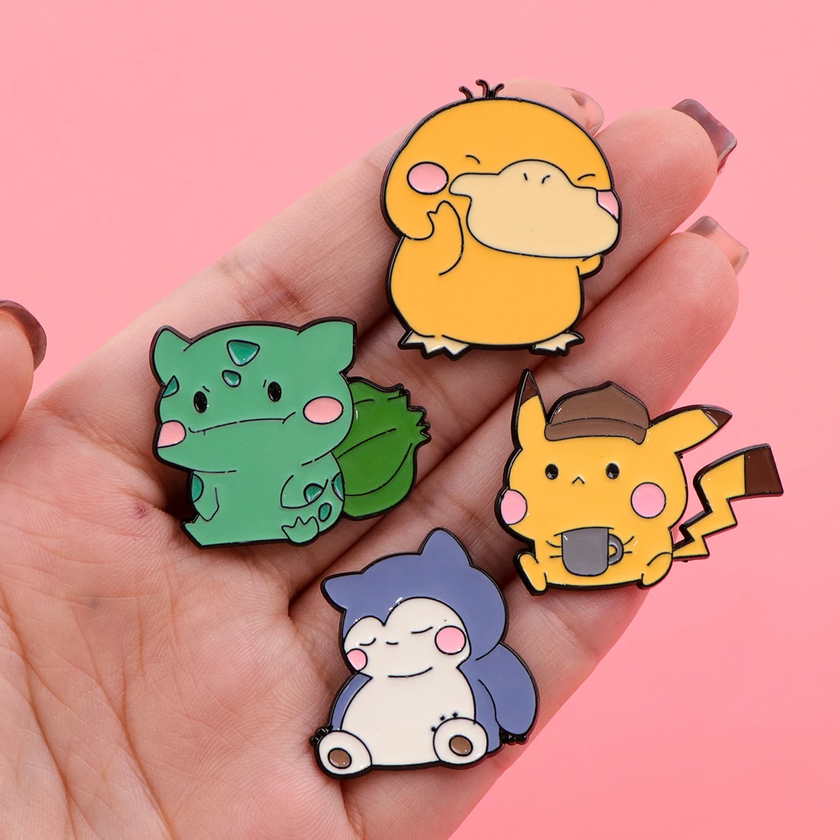 أنيمي بيكاتشو المينا دبوس لطيف Psyduck غص دبابيس امرأة الرجال على ظهره اكسسوارات أكياس شارة موضة التلبيب مجوهرات هدايا #2