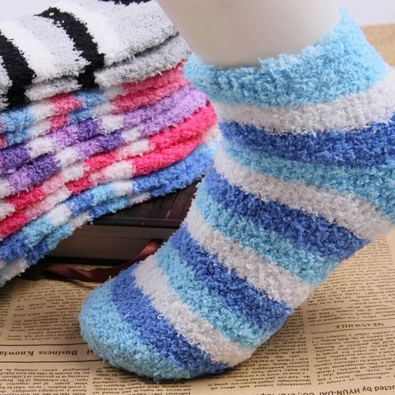 

5pairs/lot Winter To Keep Warm Coral Fleece Fashion Colors Baby Socks Boy /girls Socks