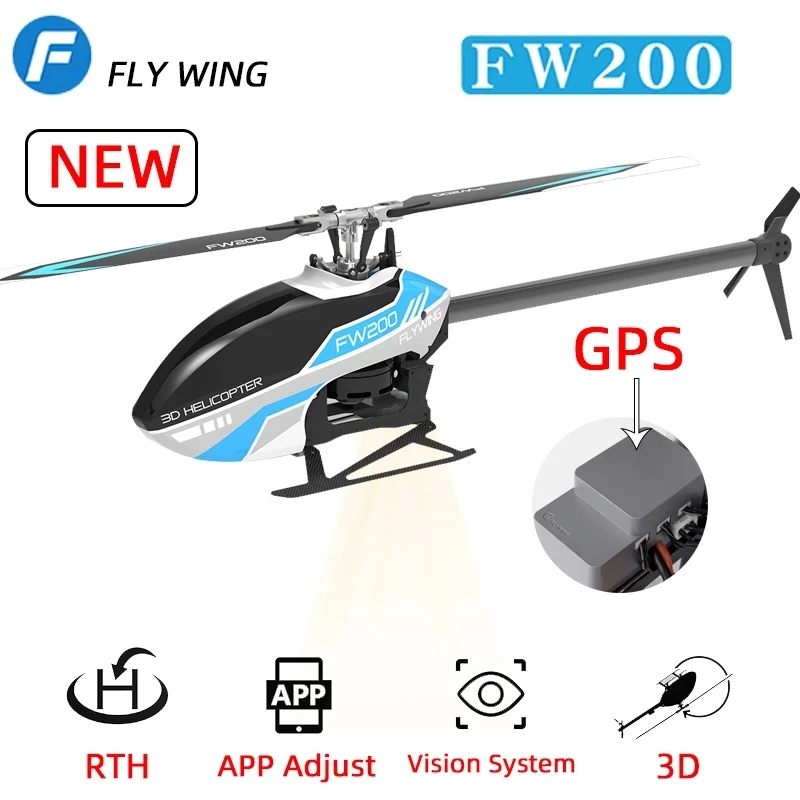 

FLYWING FW200 H1 V2 Gyro RC 6CH 3D Smart GPS RC Helicopter RTF Self Stabilizing 3D Brushless Direct Drive