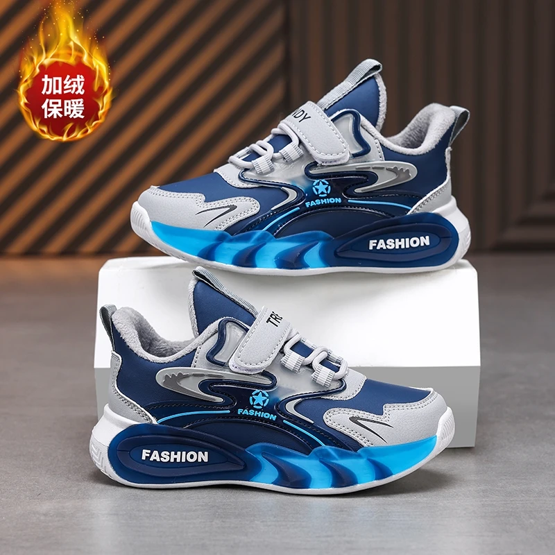 

Fashion Luxury Children Shoes Boys Sneaker Winter Warm Plush Kids Casual Sneaker Cotton Tennis Shoes for Boy 4 To 12 Years
