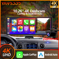 Yangood 4K Dashcam 10.26 Inch Android Auto & Carplay Infotainment System 1080P Rear Camera GPS WIFI Bluetooth Car Video Recorder