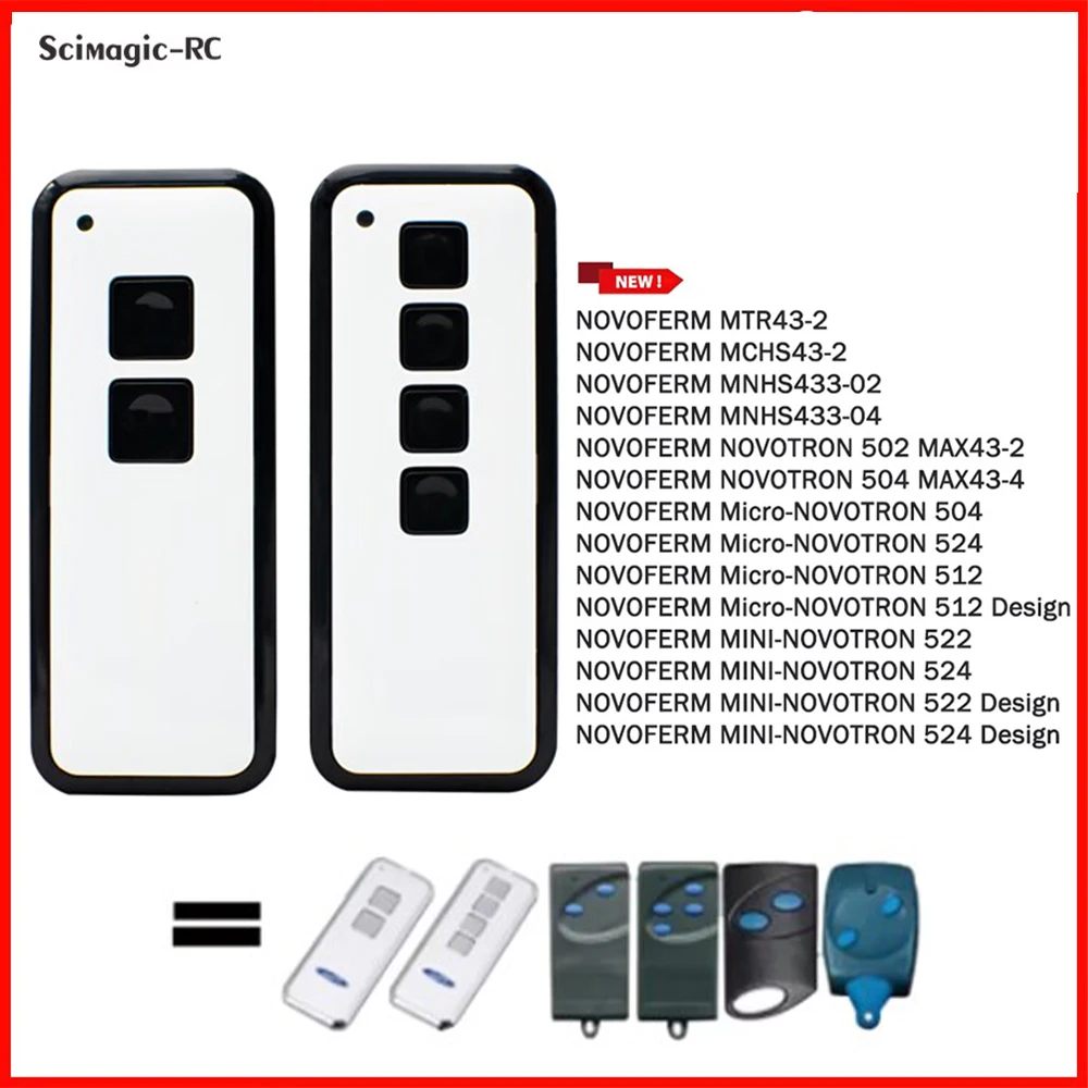 

NOVOFERM NOVOTRON 524 522 512 502 MAX43-2 504 MAX43-4 Garage Door Opener 433MHz Rolling Code Remote Control