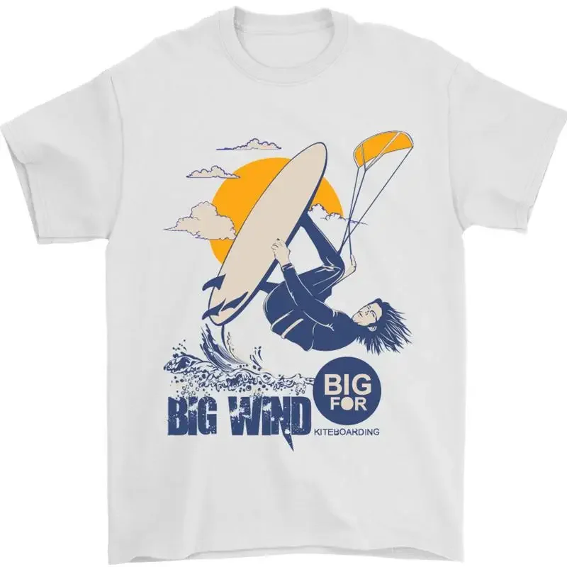 Camiseta Para Hombre Big Wind Kiteboarding 100% Algodón T shirt