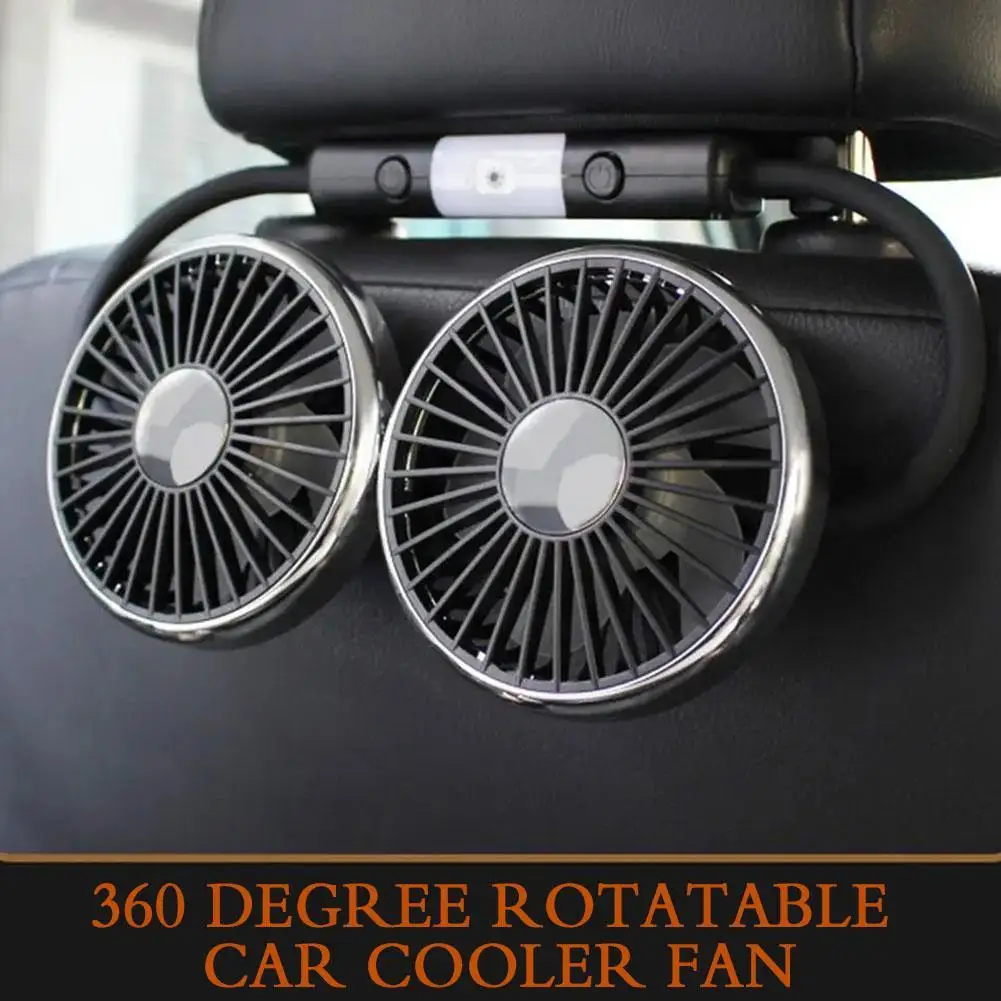

Car Cooling Fan 360 Adjustable Dual Head Car Fan Low Noise Cooling Fans Car Electrical Appliances For Summer Car Accessories