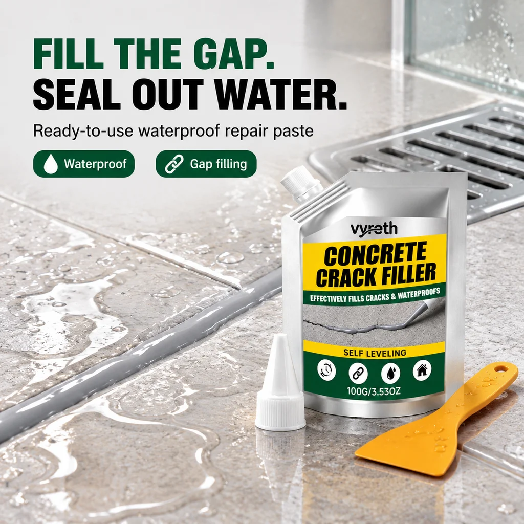 Waterproof Sealant Paste 100g Concrete Crack Filler Wall Gap Repair Tool Floor Sealer Leak Prevention Mastic with Spouted lid