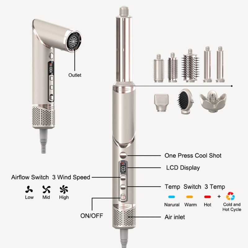 Folding Hair Dryer Negative Ion Home Hot Air Comb Set Wind Salon Hair Styler Tool Professional Hair Dryer EU Plug