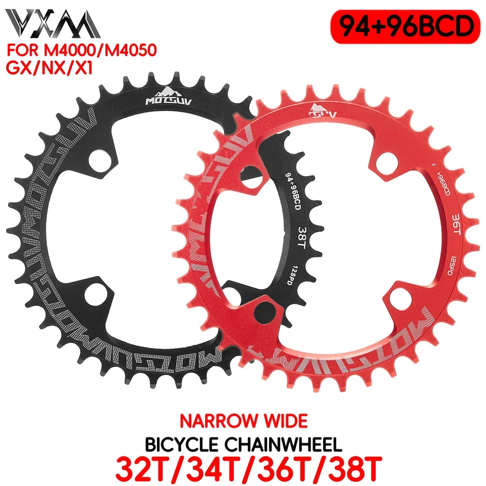 

MOTSUV Round 94+96mm 94BCD/96BCD 32/34/36/38T MTB Mountain Bike Chainring for ALIVIO M4000 M4050 NX GX X1 Crank Bicycle Parts