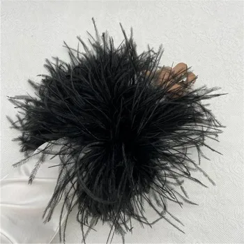 特大フェザーブレスレット羽アームスリーブ女性のための羽袖口オーバースリーブスナップ拳カフ服ウォーマーアパレル