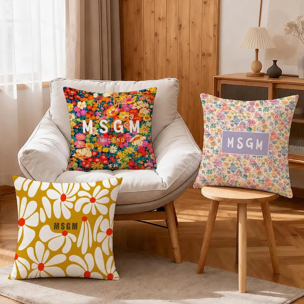 Brand MSGM Cushion Cover Linen Anti-Mite Antibacterial Cushion Cover Invisible Zipper Sofa Decor