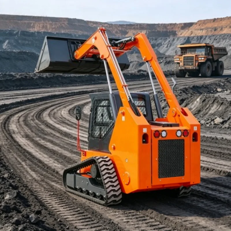 Chinese Mini Crawler Compact Skid Steer Loader 4x4 Skid Steer Machine EPA 500kg Bucket