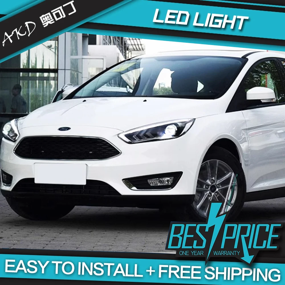 AKD Cars Styling Headlight for Ford Focus Headlights 2015-2017 New Focus LED Headlight Dynamic Signal Led Drl Hid  Auto Level