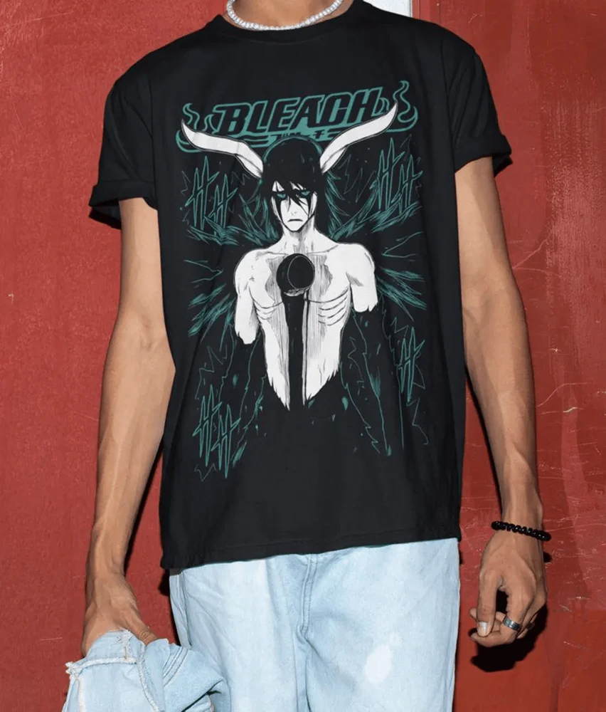 تي شيرت Ulquiorra Bleach Cifer Ichigo Kurosaki Manga Horror Anime Shirt جميع المقاسات