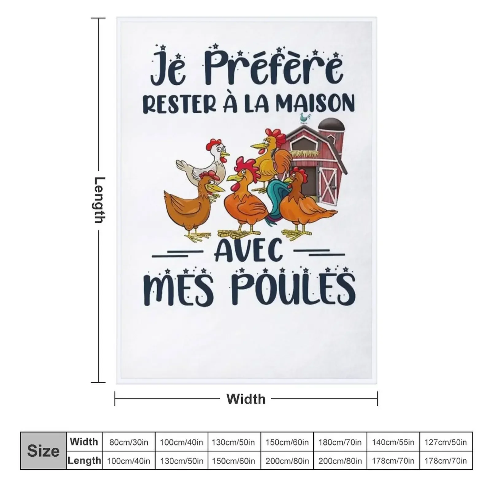 JE PRéFèRE RESTER A LA MAISON AVEC MES POULES SHIRT Throw Blanket Furry Soft Big Retros wednesday Blankets