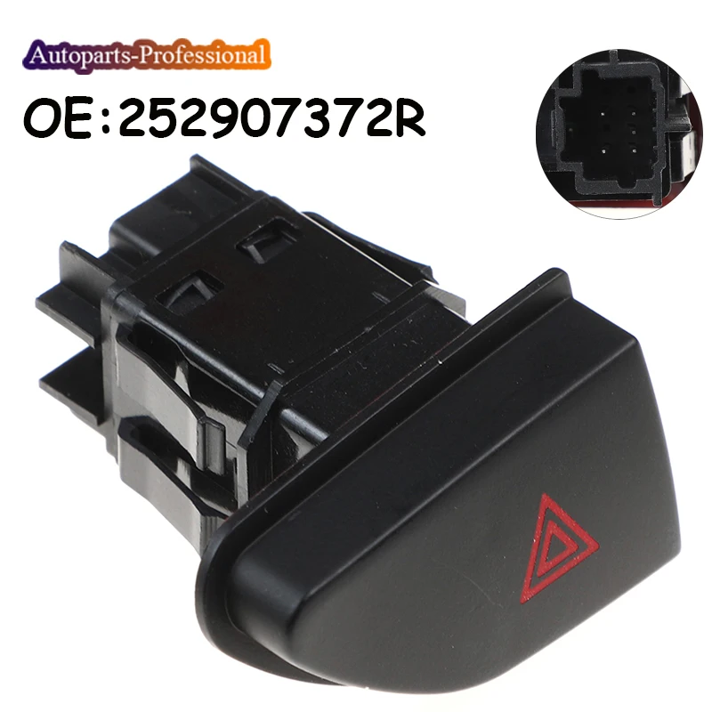 Botón de interruptor de luz de advertencia de peligro de emergencia para coche 252907372R 10026629 apto para Renault Captur Dacia Duster Clio MK4 Zoe