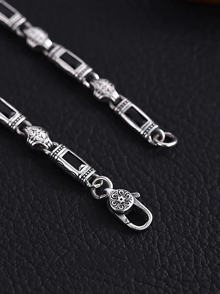 New Tang Grass Pattern Silver Color Bracelet for Men and Women Fashion Türkiye Style Luxury Handwear New Jewelry
