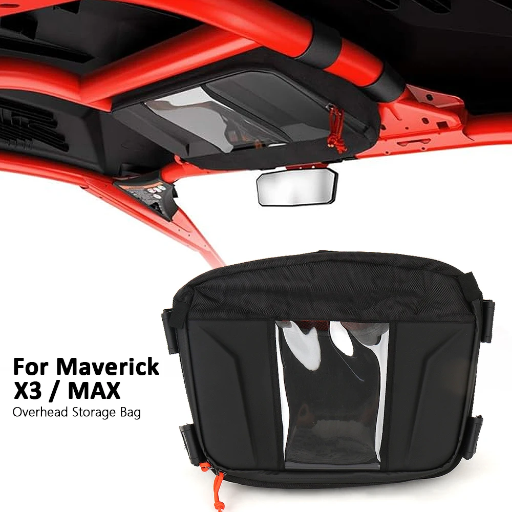 Overhead Storage Bag Center Roof Top Map Bag Tool Organizer Bag UTV Roof Bag For Can-Am Maverick X3 MAVERICK X3 MAX 2017-