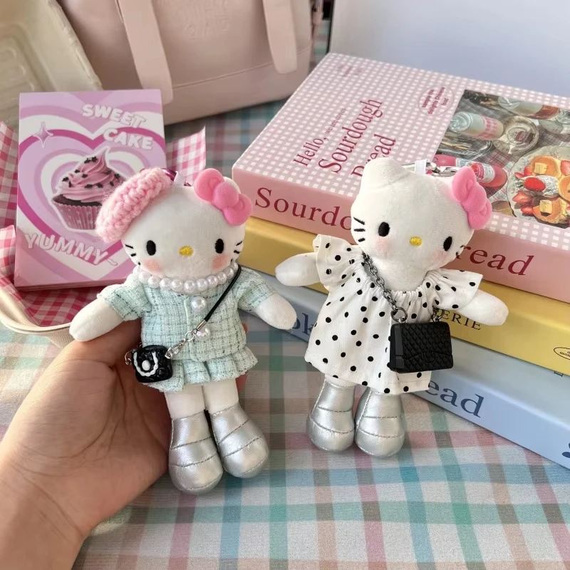 Sanrio Sleutelhanger 16Cm cartoon Y2k Hello Kitty Mode Tas Hanger Vrouwen Hartvormige Gesp Auto Decoratie Verjaardagscadeau kawaii