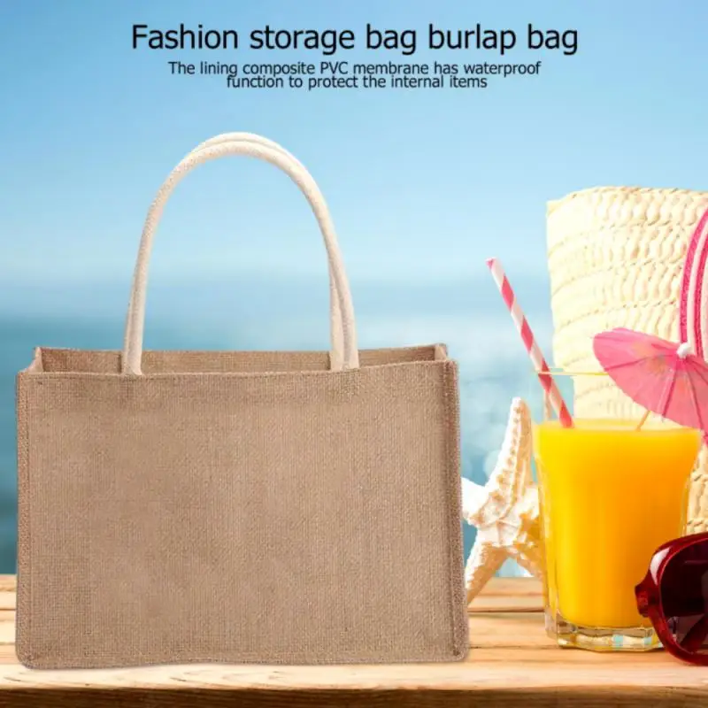 Linen Bag Hand-painted Cotton Sacks Jute Portable Imitation Sacks Linen Bags Shopping Bags Laminated Bags Christmas Bags