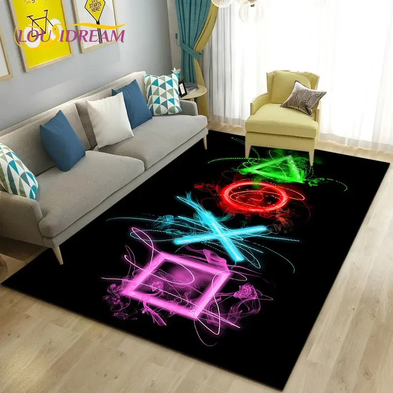 3D Cartoon Gamer Game Controller Area Rug,Carpet Rug for Living Room Bedroom Sofa Doormat Decoration Kid Play Non-slip Floor Mat