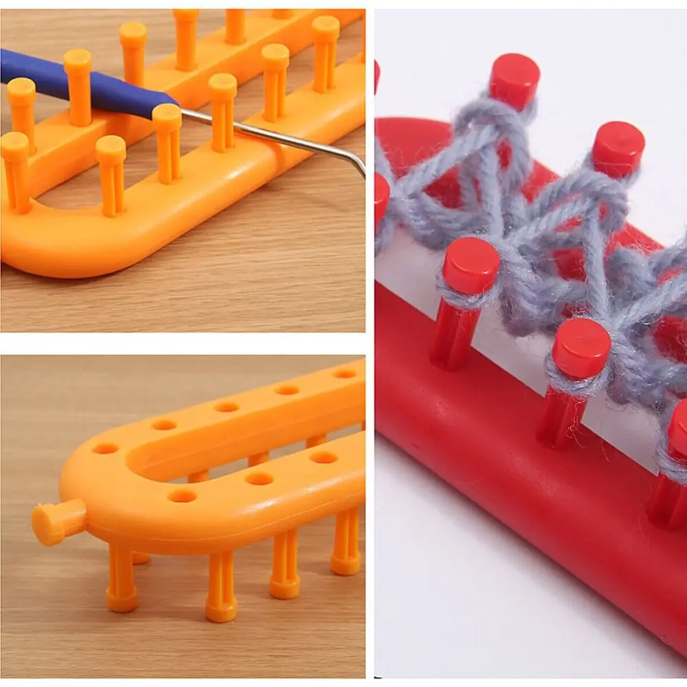 Durable Plastic Weaving Loom Knitting Kit DIY Rectangle Wool Knitter Handmade Craft Braiding Tool Women