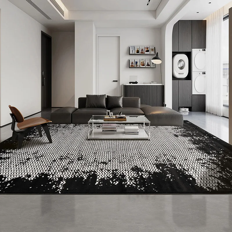 Living Room Carpet Bedroom Modern Minimalist Ltalian Minimalist Nordic Black And White Villa Home Sofa Mat High Sense Of  Luxury