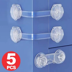 1-5pcs Baby Transparent Safety Locks Anti-opening Cabinet Open Glass Cabinet Safety Lock Anti-clip Hand Door Lock Fixing Clips