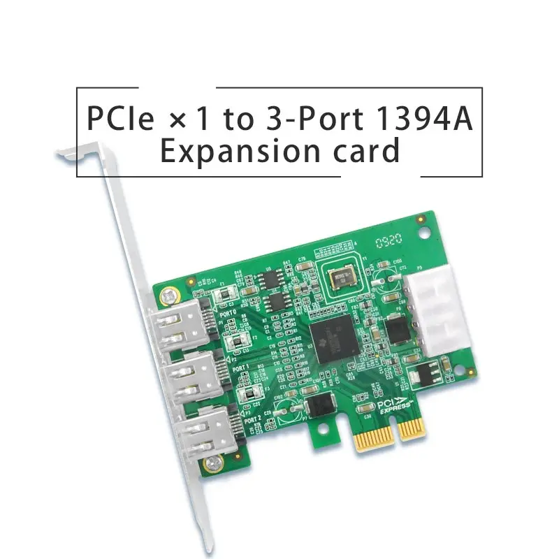 Tarjeta PCIe x1 a Firewire 400 de 3 puertos, 1394A, USB