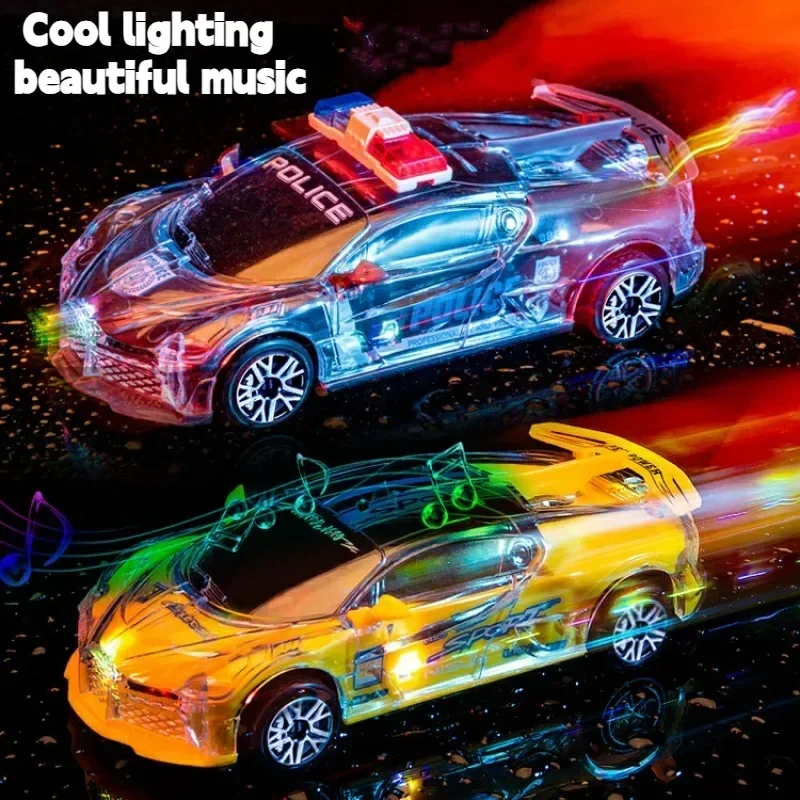 New Cool And Luminous Children\'s Toys Universal Car Music Sports Car Police Car Model Electric Children\'s Toys Gifts